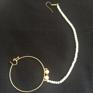 Pearl and gold nose ring nath for brides
